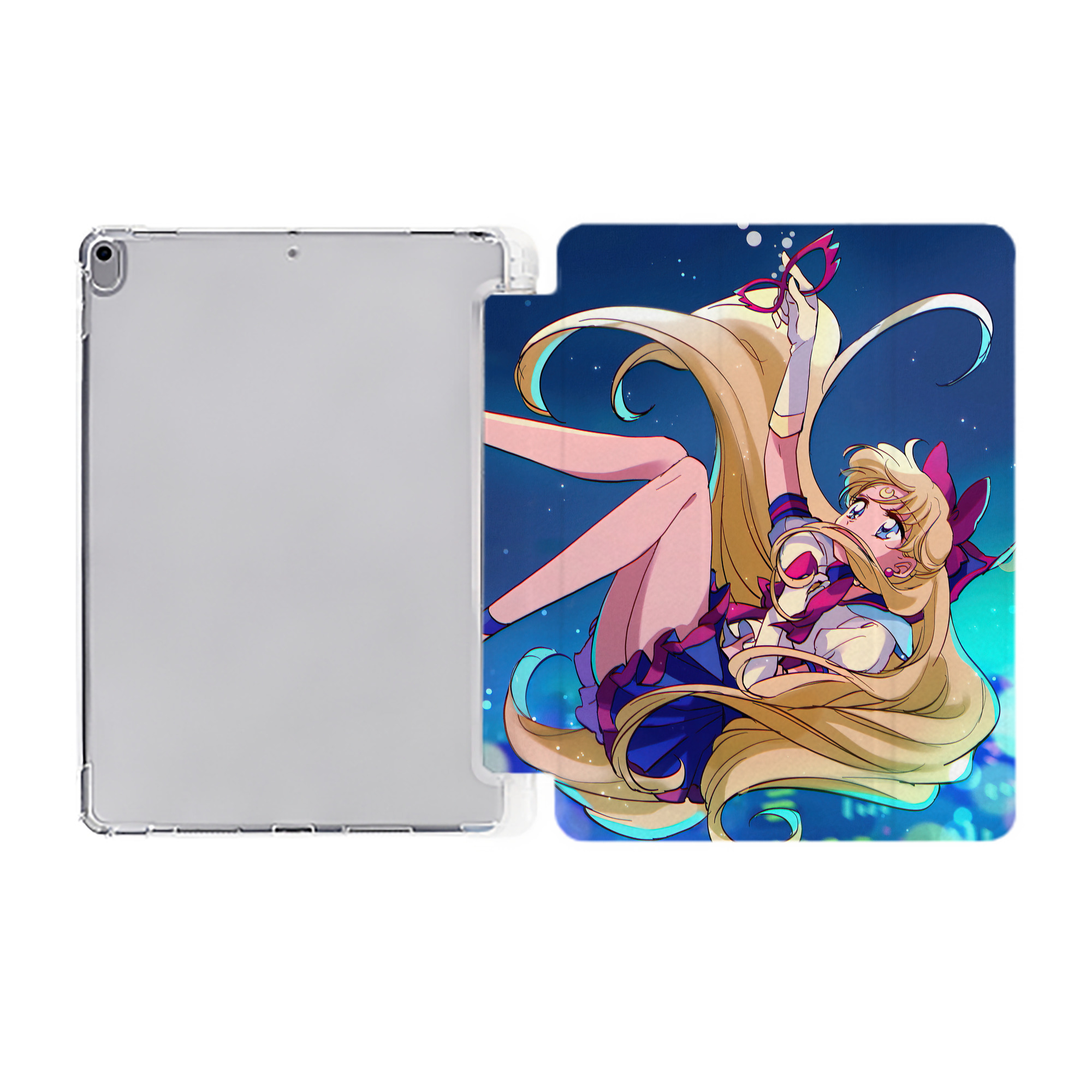 （画像用） 美少女戦士セーラームーン Sailor Moon IPad ケース ペン収納付き 三つ折りスタンド PUレザー×シリコン 対応機種9.5/10.5/10.9インチ